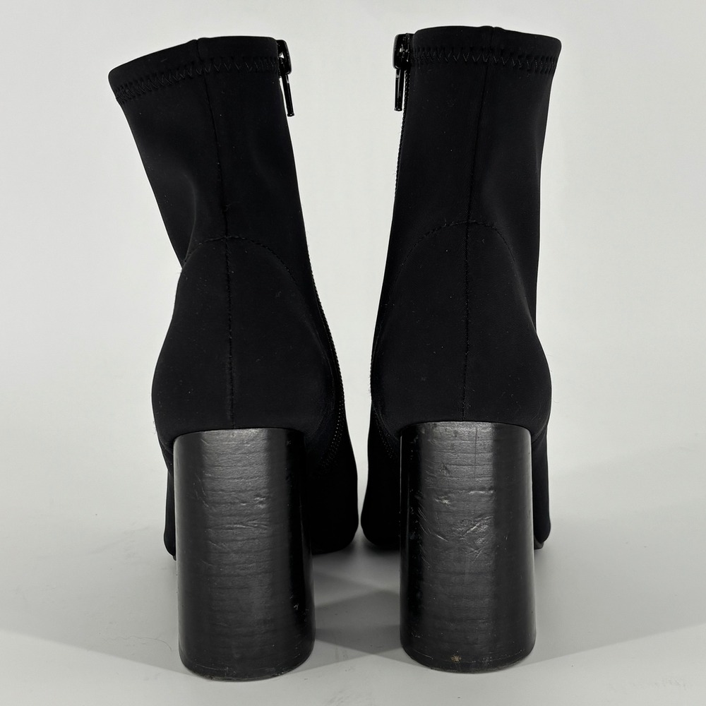 Jeffrey Campbell Raven Bootie Black Women Size 7.5 Fabric Pointed Toe Block Heel - Picture 11 of 14